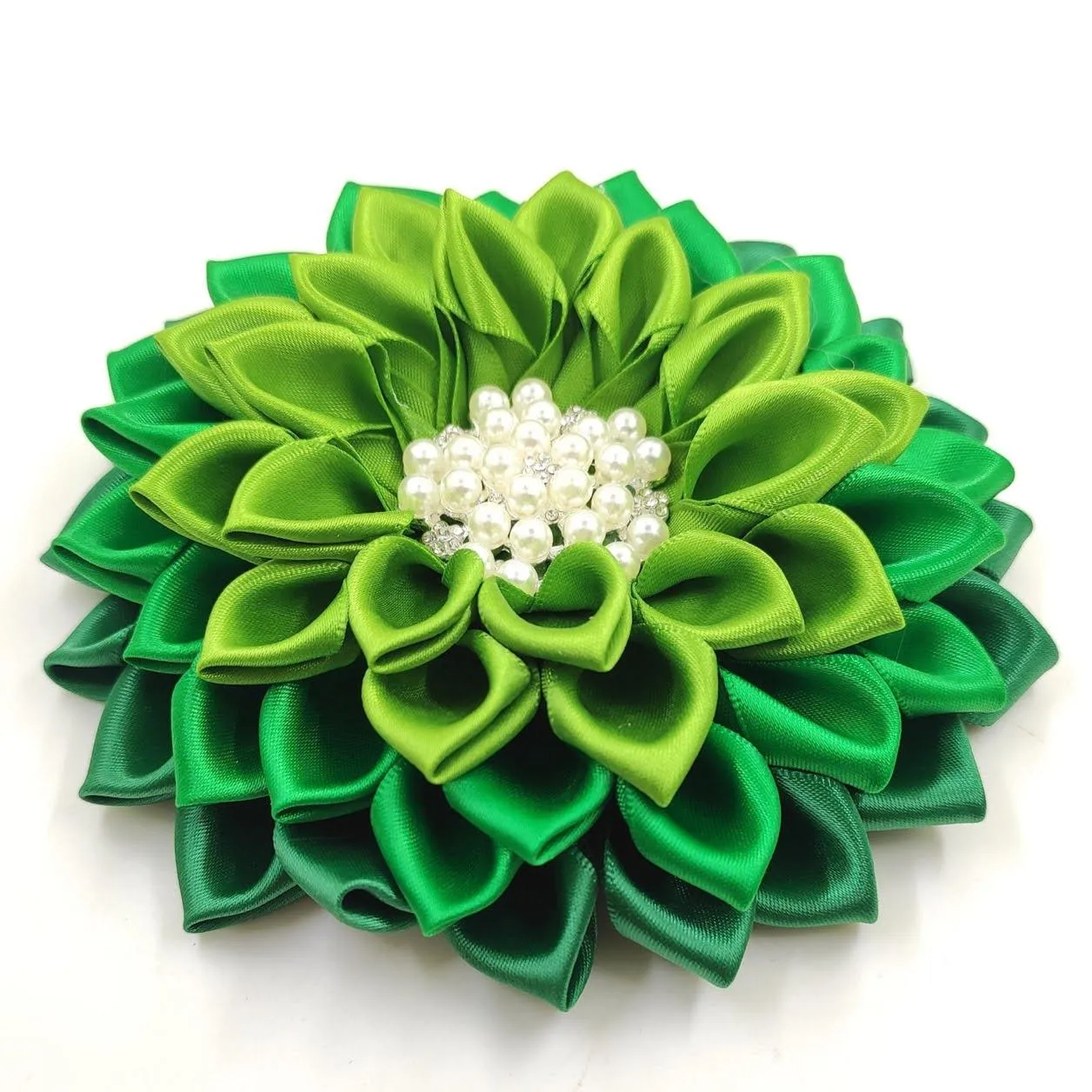 Vivid Green Gradient Flower Corsage Brooch 'Envy'