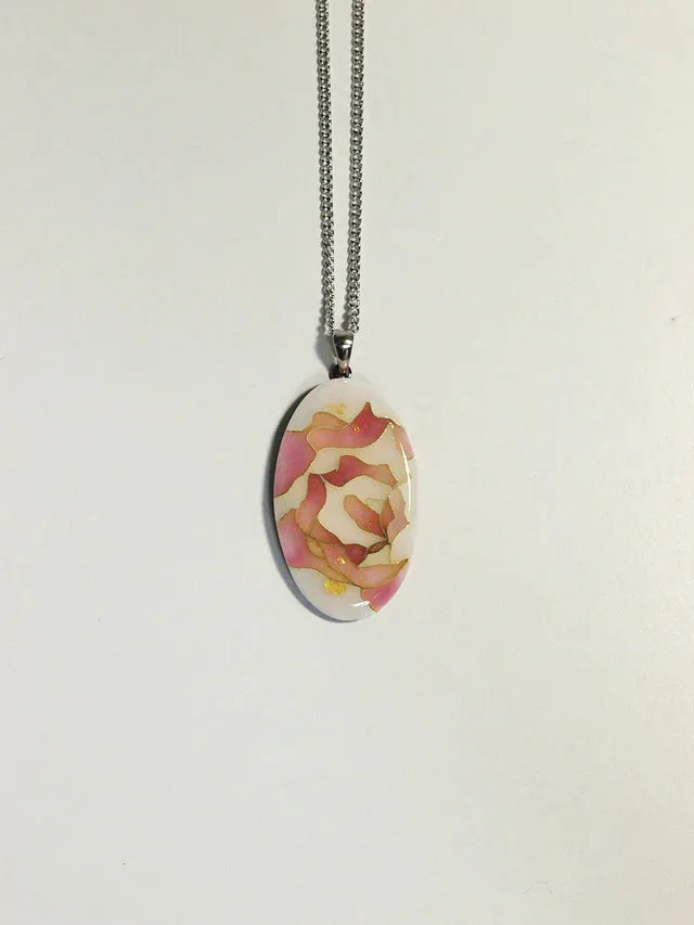 Yusen-Shippo Pendant Necklace - Rose Pink, Japanese Jewelry
